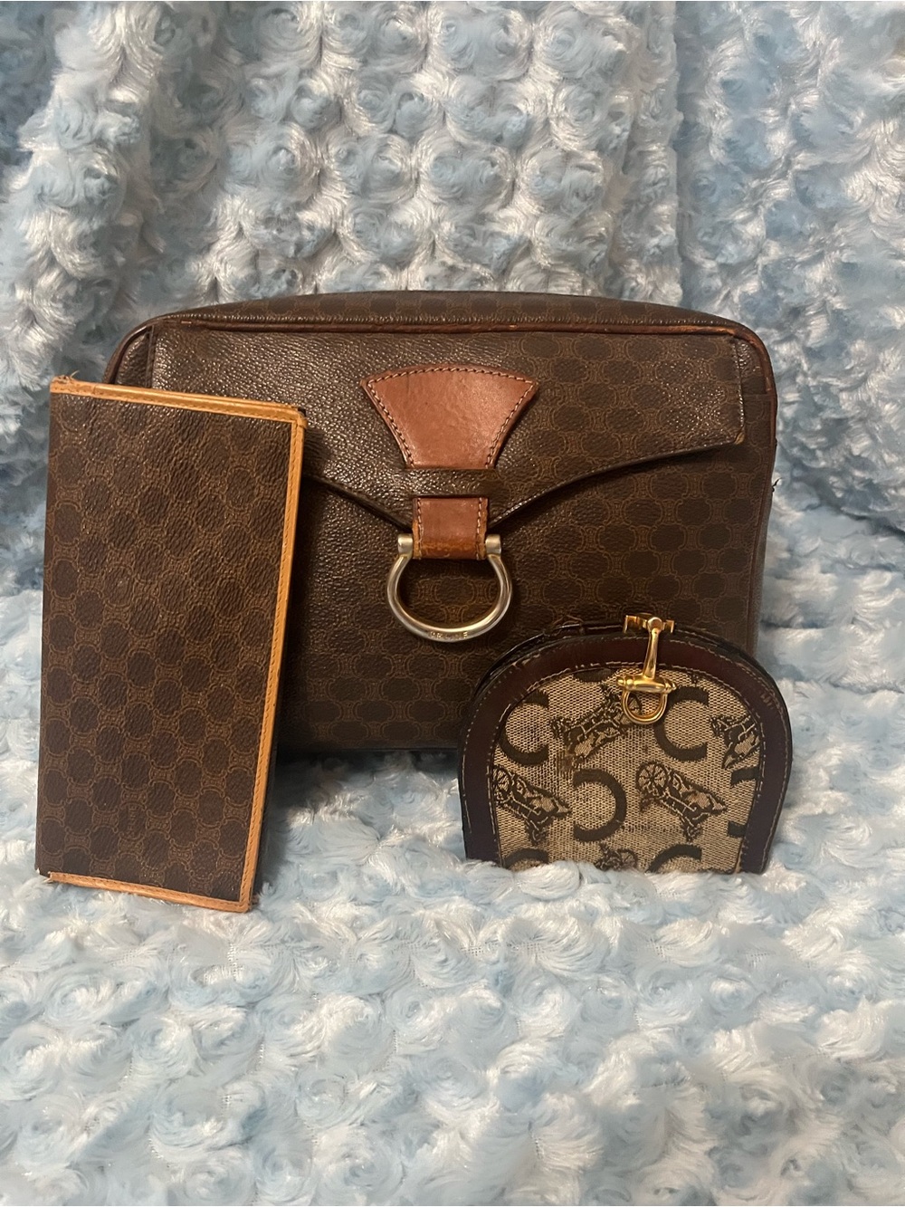 Celine Brown Monogram project Leather  clutch, wallet and coin poutch
